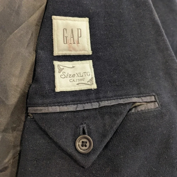 GAP Cotton Velvet Style Navy Blue Double Button Blazer Sport  Coat Mens XL - Picture 8 of 12